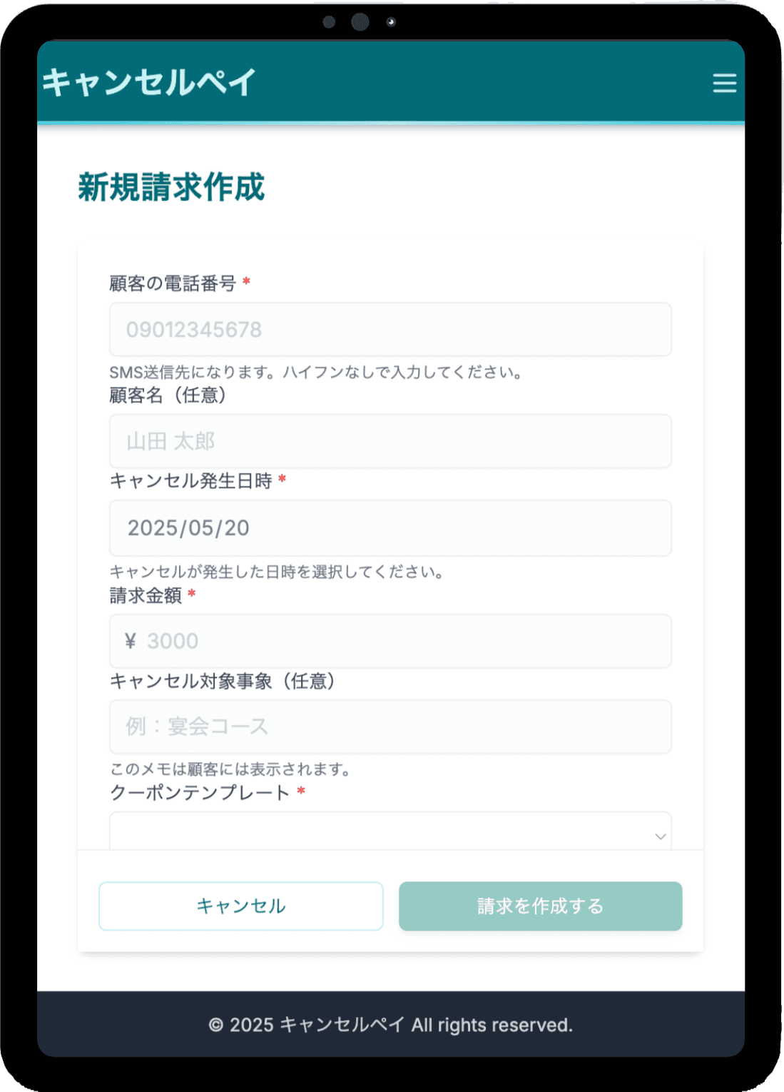 CancelPay Dashboard on iPad